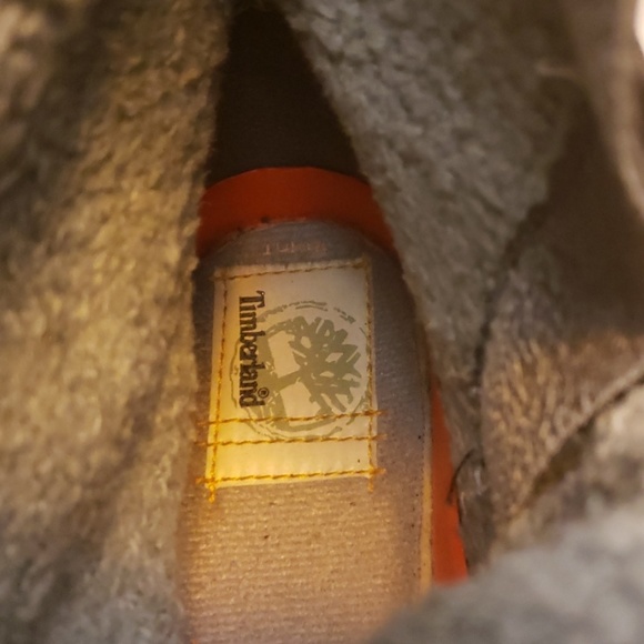 Timberland Girl Black Suede Fleece Lined Size 3 - Picture 6 of 8